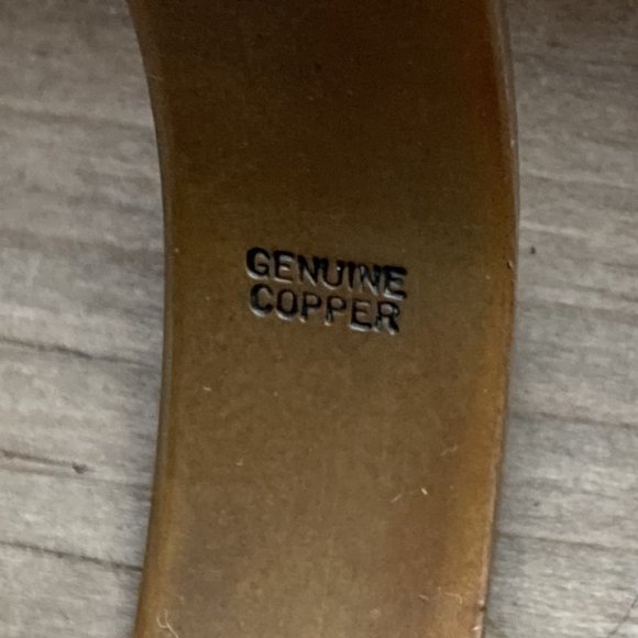 Vintage copper cuff pair with brass bangle - Picture 5 of 5